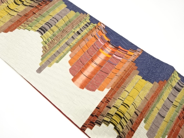 纐纈抽象模様全通袋帯